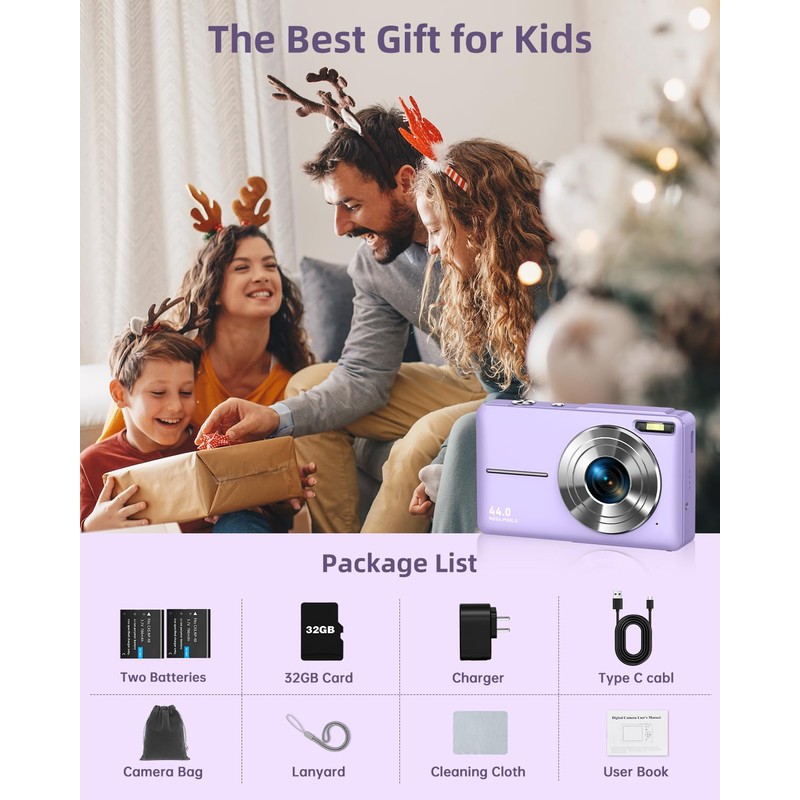 CAMKORY Digital Camera, Kids Camera FHD 1080P Camera for Photography