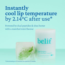 belif Super knights - mint plumper Lipcerin | Plumping lip care with cooling mint and menthol, revitalises and hydrates dull lips, boost collagen, Korean skincare, Korean beauty (15ml)