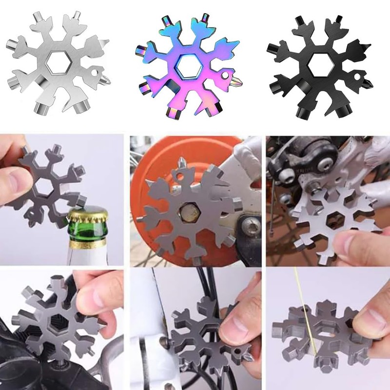 3 Pack 18 in 1 Snowflake Multitool Stainless Steel Snowflake