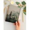 BitKan Nature Misty Forest Spiral Notebook, Rustic Pine Tree Journal,