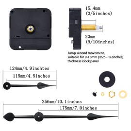 WILLBOND Long Shaft High Torque Clock Movement Clock Motor with 7 Inch Spade Hands (Shaft Length 9/10 Inch/ 23 mm)