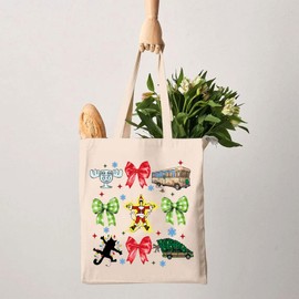 G2TUP Funny Dear Santa Gift Christmas Coquette Tote Bag Christmas deer Handbag Christmas tree Gift Christmas bow Gift (Christmas Coquette TB)