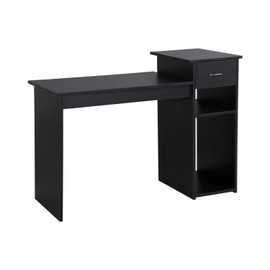 Topeakmart Modern Computer Desk, 47 inch Home Office Computer Desk, Study Writing PC Table Workstation with Drawers and Printer Shelf for Small Spaces, Home Office Furniture