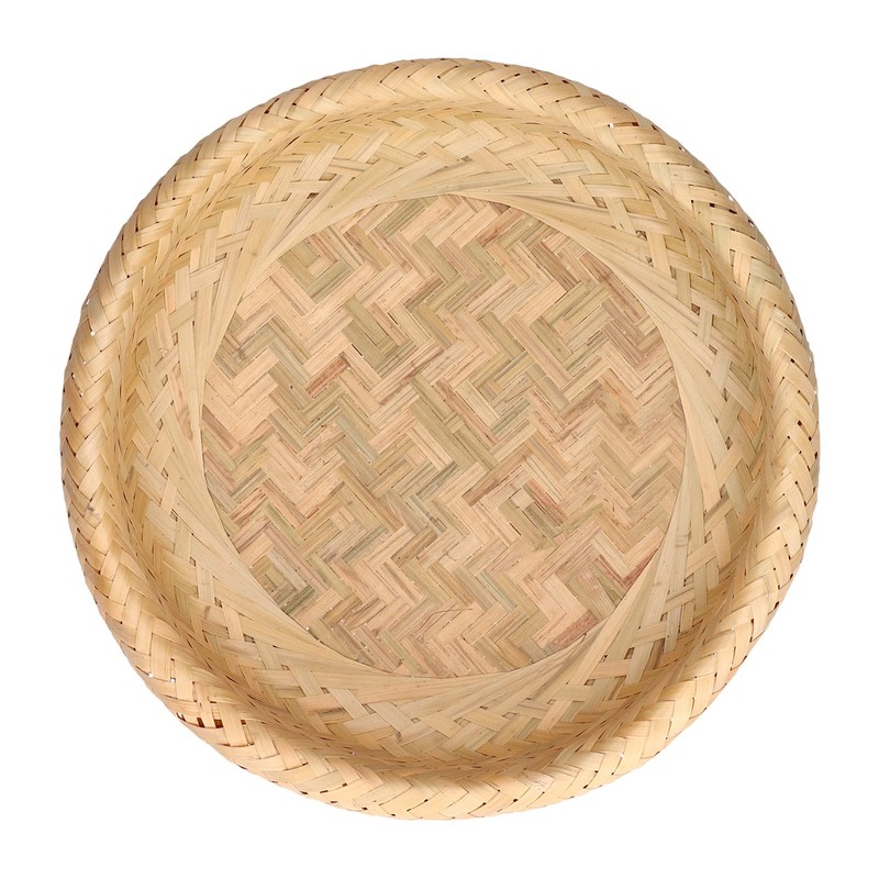 Round Bread Baskets Bamboo Hand Woven Fruits Vegetable Storage Basket
