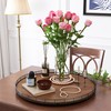 Farmhouse Oak 24" Lazy Susan Turntable Organizer for Cabinet, Round