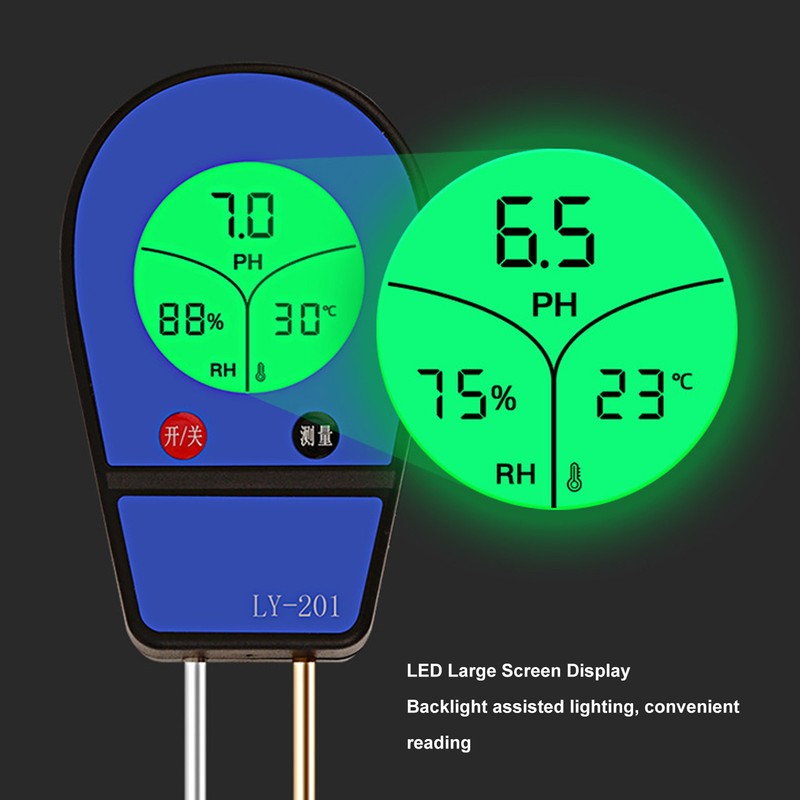 Soil Detector LED Screen PH Tester Plant Moisture Meter Acidity