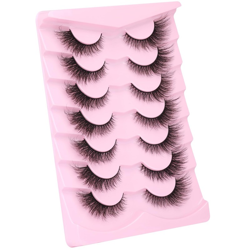 False Lashes Natural Look Fluffy Faux Mink Eyelashes Wispy Fox