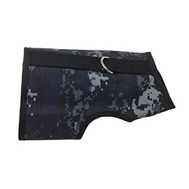 Kitty Holster Cat Harness - Cat Walking Harness, Secure & Comfortable, Ultra-Strong Hook-and-Loop, Soft Breathable Cotton, Made in USA - Navy Blue Camo, S/M
