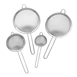 GRAEWE Kitchen Sieve Set Sizes 8 / 12 / 18 / 20 cm with Rim 4 Pieces