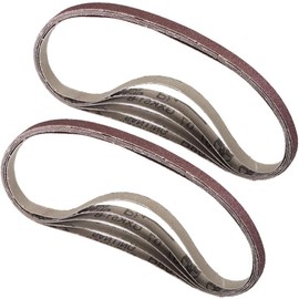 TA-VIGOR Paquete de 10 correas de lijado de 3/8 x 21 pulgadas, papel de lijado de grano 80, correas abrasivas de óxido de aluminio para molienda de metal