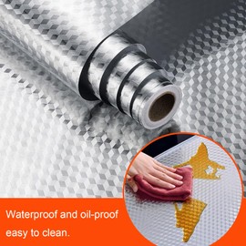 RXYCS Waterproof Self-Adhesive Contact Paper for Cabinets - Easy to Clean Peel and Stick Kitchen Backsplash - Oil-Proof and Protective Kitchen Paper (15.7X197 Inches)