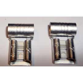 High Temperature Non-Insulated Female Flag Quick Connector 16-14 Gauge AWG 1/4" .250 Stud Electrical Wire Made in USA 650f (100)