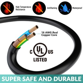 4 Way Power Cord Splitter Cable-3 Prong 1 to 4 Extension Cord-Outlet Saver-Elecan Male to Female Y Splitter Power Extension Cable Strip–UL Certified SJTW 16 Gauge 13 A/125 V–1.5 Feet Black