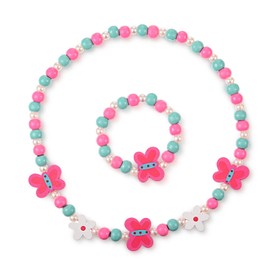 Children's Cartoon Necklace Colourful Animal Kid Jewellery Flower Beads Fashion Bracelet Accessories Mengonee, Plastic