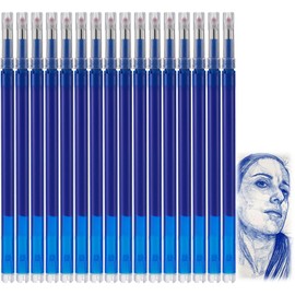 16Pack Erasable Pen Refills, Blue Ink 0.5mm Stainless Steel Point, Erasable Gel Pen Refill for Erasable Pens Rub Out Pens, Compatible with Pilot Frixion Pens Ideal for Office, School or Home