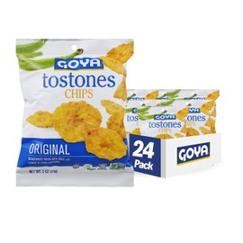 Goya Tostones Chips, Original, 2 Ounce (Pack of 24) - Seasoned with Sea Salt - Great for dipping in Salsas and Guacamole.