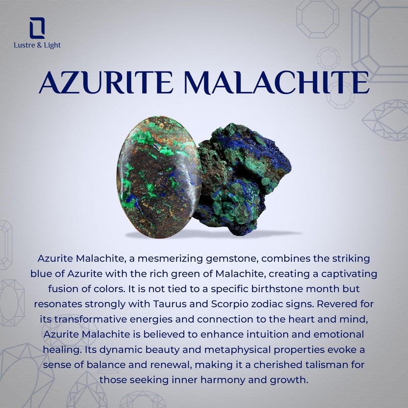 LUSTRE AND LIGHT Natural Rough Azurite Malachite Stud Earrings for