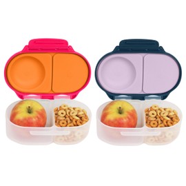 b.box Snack Box (2-pack) Reusable Snack Containers with Lids – Bento Box for Kids & Toddlers, Leakproof Lunch Box, BPA-Free and Dishwasher Safe Snack Container (S'shake + Indigo Rose, 1 3/4 Cup)