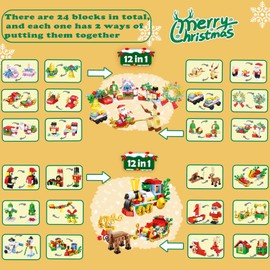Advent Calendar 2024 Christmas Building Blocks Calendar,24 Days Xmas Countdown Blocks with Snow Man Santa Blocks for Teen Surprise Gift Box,24 In 1 Building Blocks Xmas Holiday Gifts for Adults Kids