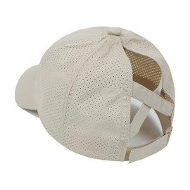 Women-Cotton-Summer-Sun-Hat-Floppy-Brim-Soft-Cap-Foldable-Packable for Outdoor (Khaki-Ponytail)