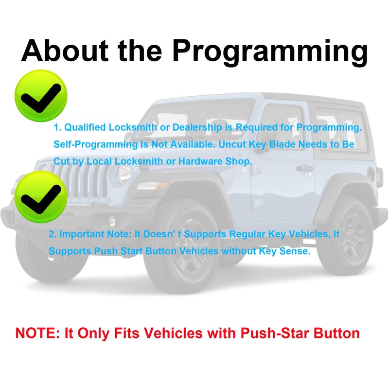 Smart Key for Jeep Wagoneer Gladiator 2018-2021，YIKEBALOG 4utton Proximity Remote