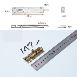 1PC Door Bolt Lock 2inch,Barrel Sliding Lock,Brass Door Bolt Lock,Bronze Solid Door Latch for Home,Bedroom,Garden