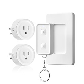 Remote Control Outlet, WILAWELS Wireless Light Switch, Expandable Remote Outlet Switch for Light, Lamps, Appliance, 100ft RF Range, FCC Listed (1 Controller + 2 Outlets) W14RC1206