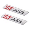 Pack of 2 3D Metal ST Line Sticker Car Head