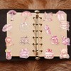 50Pcs Transparent Pink Aesthetics Stickers, for Scrapbooking, Journaling, Photo Albums,