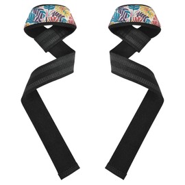 Coloridas correas de muñeca de elevación de flores hawaianas de verano de 26 pulgadas, antideslizantes, para entrenamiento, gimnasio, levantamiento de potencia, culturismo, implementos de gimnasio