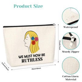 Feminist Gifts for Women Makeup Bag Female Power Gifts Strong Woman Cosmetic Bag Lawyer Gifts for Women Inspirational Birthday Graduation Presents for Friend Sister Empowerment Travel Pouch