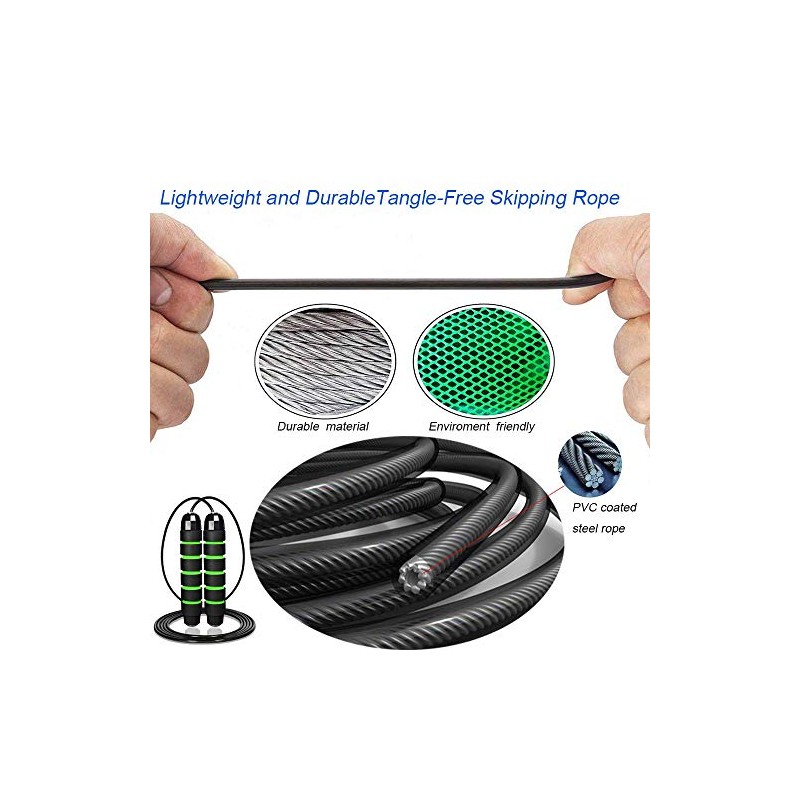 MyDear Cuerda para Saltar, Fácilmente Ajustable Manijas Cómodas, 300CM Cable,