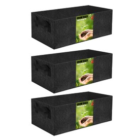3 Pack Plant Grow Bags,Breathable Fabric Raised Garden Bed,36L/9.5 Gallon 400GSM Heavy Duty Rectangle Growing Pots for Vegetable,Flowers,Fruit/ Flower Planter Containers with Handles(60x30x20cm)