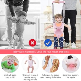 NARUTOO Baby Walking Helper, Adjustable Baby Walking Assistant Toddler and Walking Learning Helper Infant Walking Belt, Detachable Toddler Walking Harness for 6-36 Months Baby Infant Toddler Kids (B)