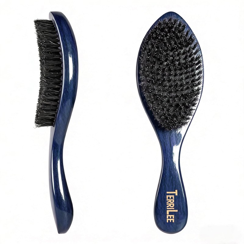 Terrilee Premium Handle 360 Wave Brush for Men - Medium
