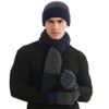 3 Piece Men's Beanie Hat Scarf and Touch Screen Gloves