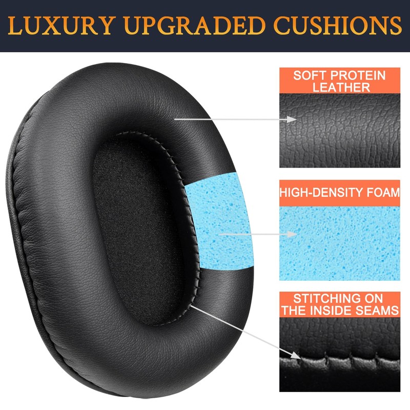SOULWIT Ear Pads Cushions + Headband + Silicone Earpads Cover