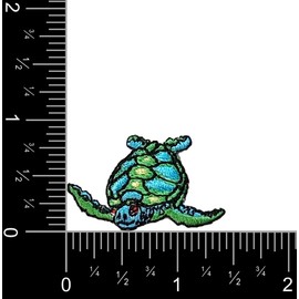 Mini - Small Sea Turtle - Facing Left - Embroidered Iron on Patch