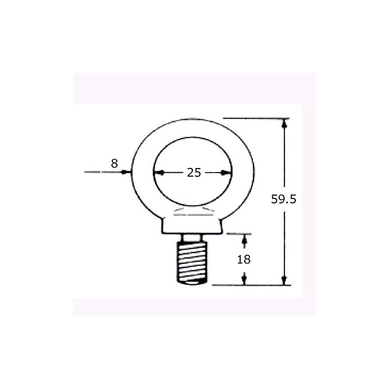 AII Eye Bolt 0.4 inch (10 mm) Lifting Connection Fixed