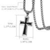Cupimatch Men's Cross Necklace Stainless Steel Long Chain Pendant 56