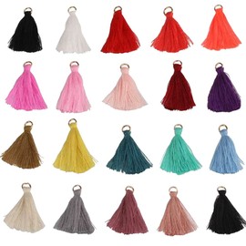 Pack of 200 Mini Tassels, BetterJonny Silky Soft Colourful Tassels, 20 Colours, Handmade Tassels for Jewellery Making, DIY Craft Accessories, Bookmarks, Home Decor