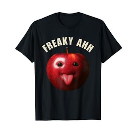 Funny Silly AI Apple gen z Meme BrainRot Humor Tongue Out T-Shirt