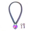 Succuba Padlock Necklace Chain Collar Choker with Two Keys and