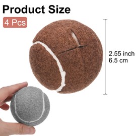 uxcell 4 Pcs Precut Walkers Tennis Balls, Universal Precut Glide Balls Walkers Accessories Glides for Furniture Legs and Floor Protection, Grey/Brown