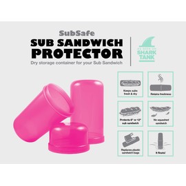 SubSafe Sub Sandwich Plastic Container for Coolers (Hot Pink)