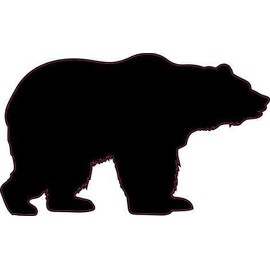 StickerTalk Bear Silhouette Vinyl Sticker, 3 inches by 2 inches