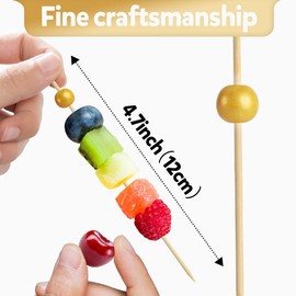 100Pcs Wooden Gold Cocktail Picks,Gold Toothpicks For Appetizers,Appetizer Skewers For Appetizers,Cocktail Picks For Drinks,Fancy Toothpicks For Appetizers,Cocktail Toothpicks,Appetizer Picks