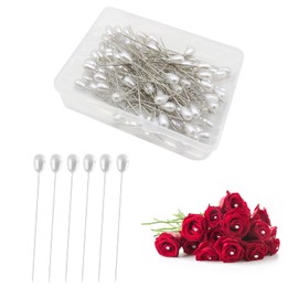 Pack of 200 white pins with head, white pin made of rust-proof, round faux pearl head needles, for craft sewing, folding, decorating parts, attaching in wig making
