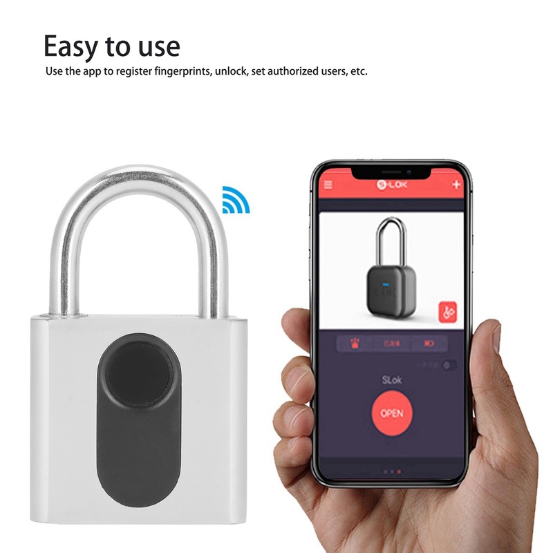 Bluetooth Padlock Intelligent Fingerprint Phone APP Lock Set for Dormitory