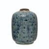 Creative Co-Op Terra-Cotta Floral Pattern, Distressed Blue Vase, 5" L